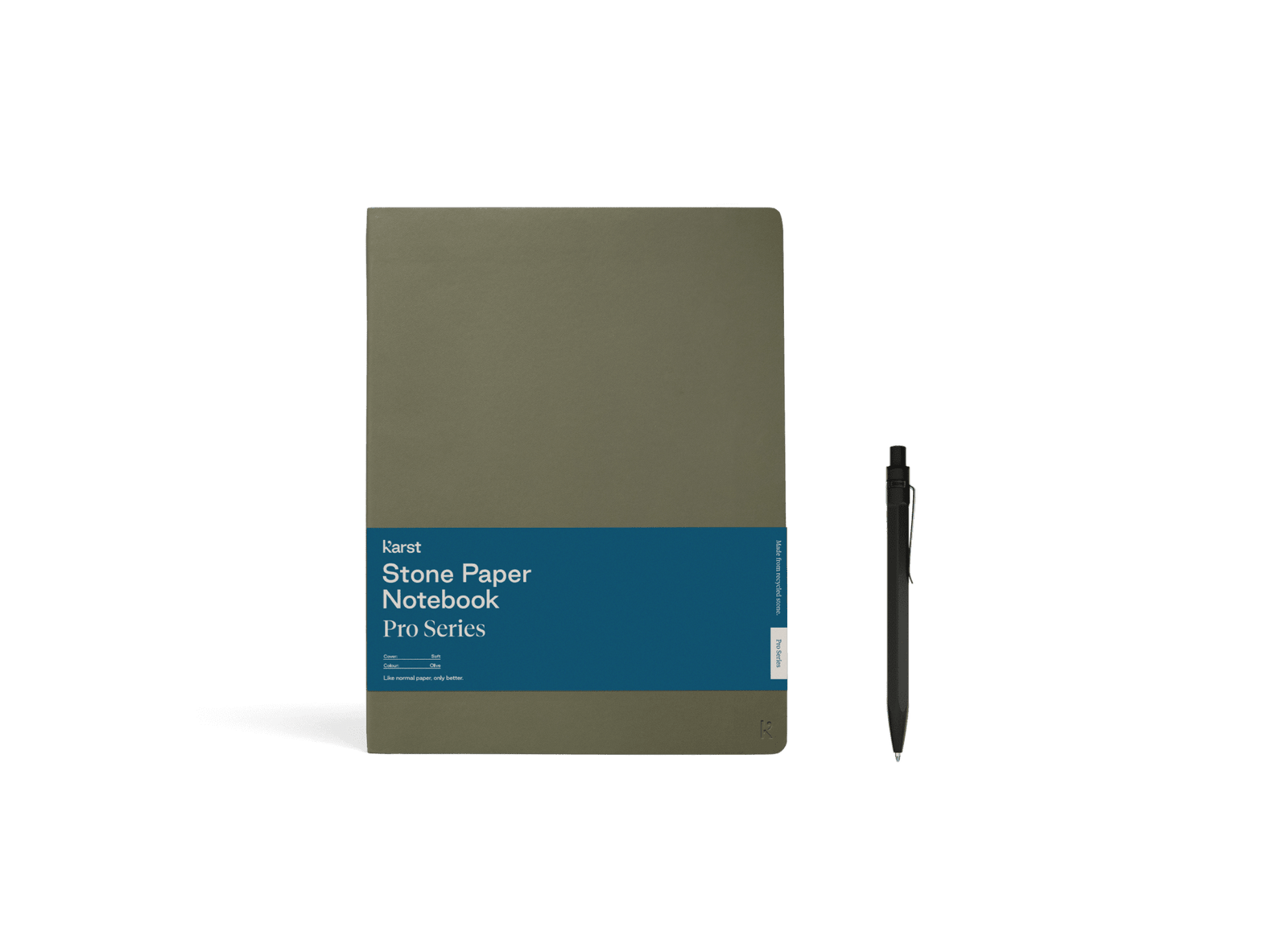 Olive Pro Series Notebook & Stone Pen Set